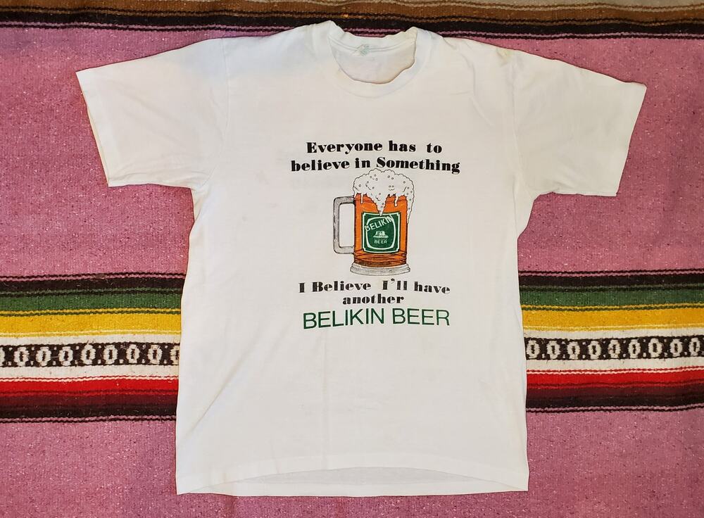 Vintage Belkin Beer Single Stitch Local Business Shirt XL